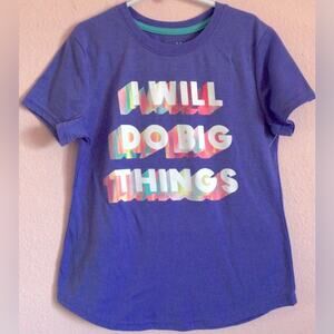 Xersion quick dri “II will do big things” lavender color shirt girls sz medium